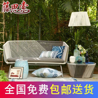 Outdoor Chair Three-piece Model Room Lounge Chair Balcony Small Table And Chairs Combination Garden Small Coffee Table Sofa Patio Furniture