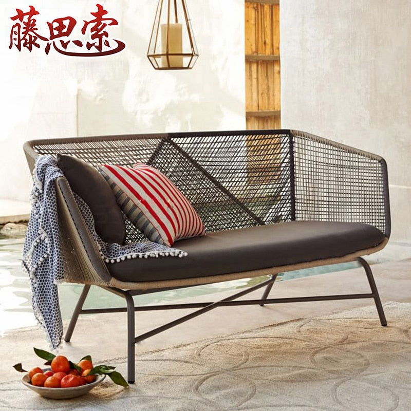 Outdoor Chair Three-piece Model Room Lounge Chair Balcony Small Table And Chairs Combination Garden Small Coffee Table Sofa Patio Furniture