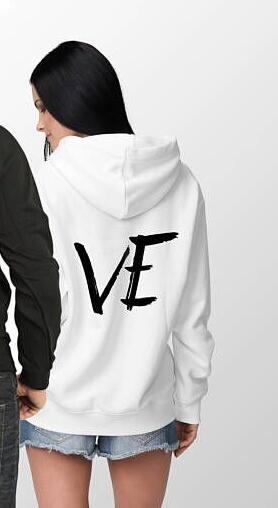 Oversize Women and Men Streetwear LO VE Letter Print Sweatshirts Hooded Loose Long Sleeve Couple Wear Moleton Tracksuit Pullover