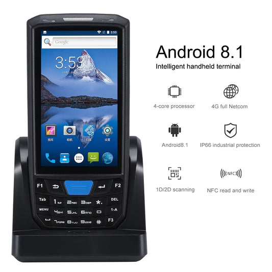 PDA-80T Portable PDA Android Terminal Honeywell Barcode Scanner 1d Laser 2d QR Handheld Data Collector Device with WIFI 4G NFC