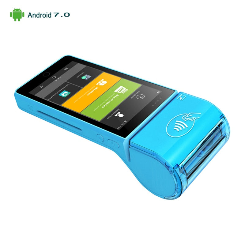 PDA POS Terminal Handheld 58mm Thermal Receipt Printer With MSR / IC / NFC Reader Restaurant Barcode Scanner with Pos Stand