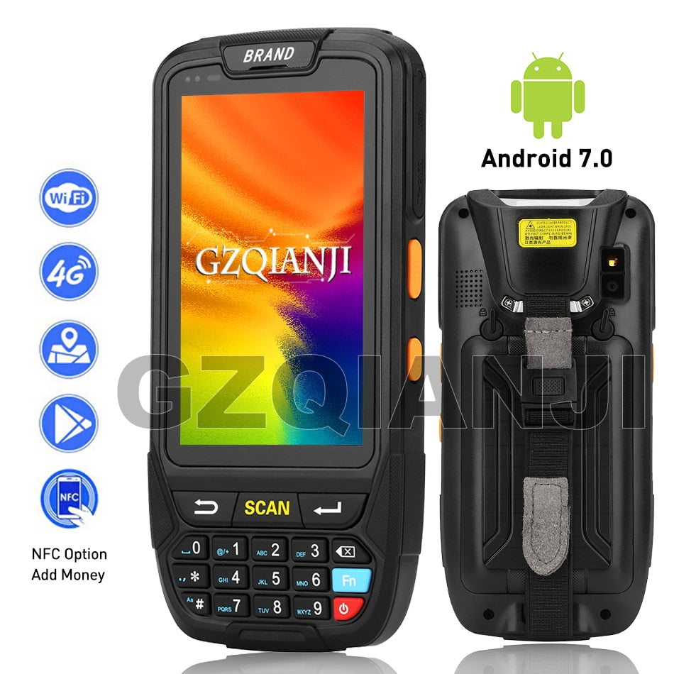 PDA Rugged Handheld Terminal Android 7.0 Data Collector Terminal Wireless 1D 2D QR Laser Barcode Scanner Reader NFC Terminal 4G