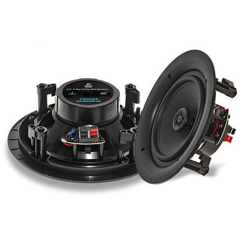 6.5" In-Wall / In-Ceiling Dual Stereo Speakers, 200 Watt, 2-Way, Flush Mount, White