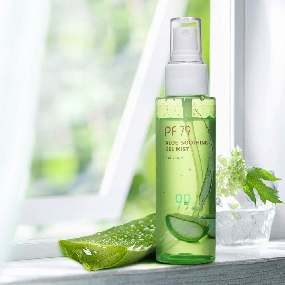 PF79 100ml Aloe Spray Moisturiser Organic Soothing Face Gel Mist Anti Acne Anti Sensitive Oil Control 99% Aloe Vera Gel Toner