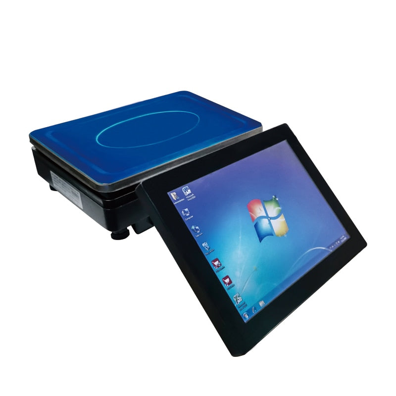 POS System Terminal Machine Touch Panel Screen Cash Register Retail PC Based Scale with Customer Display PC balance