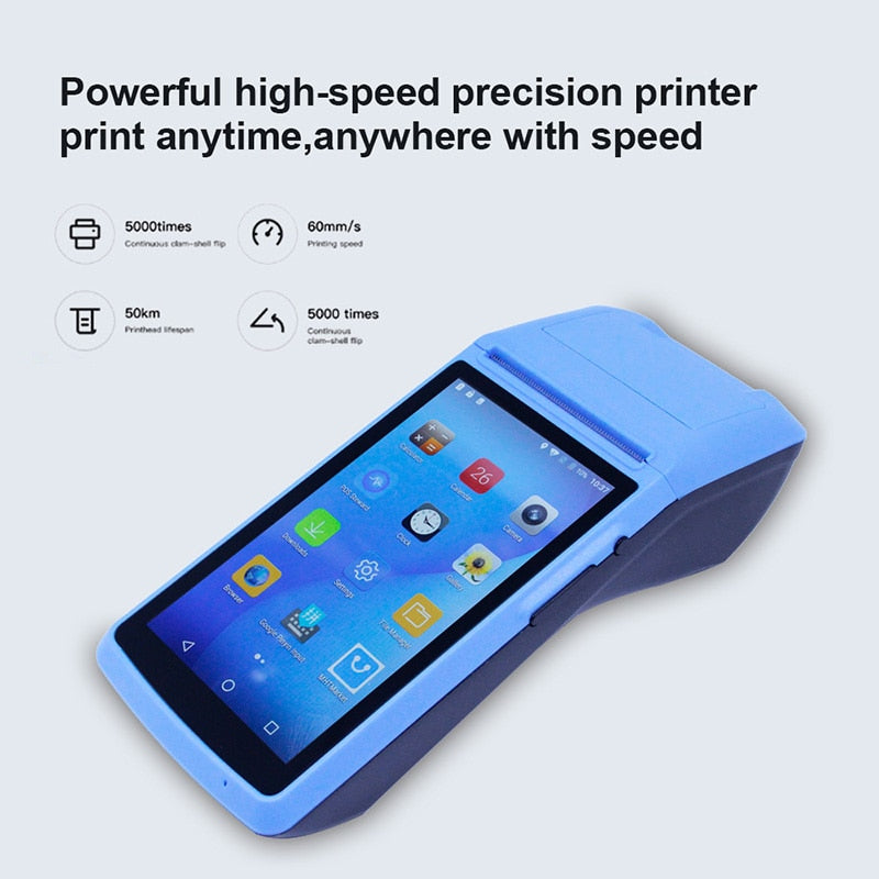 POS Terminal PDA Android 8.1 Handheld Restaurant Shop Cash Registers Wireless Bill Machine Thermal Printer Mobile 3G WIFI