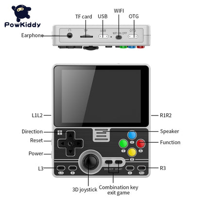 POWKIDDY New RGB20 3.5 " IPS Full-Fit Screen Built-in Wifi Module Multiplayer Online RK3326 Open Source Handheld Game Console