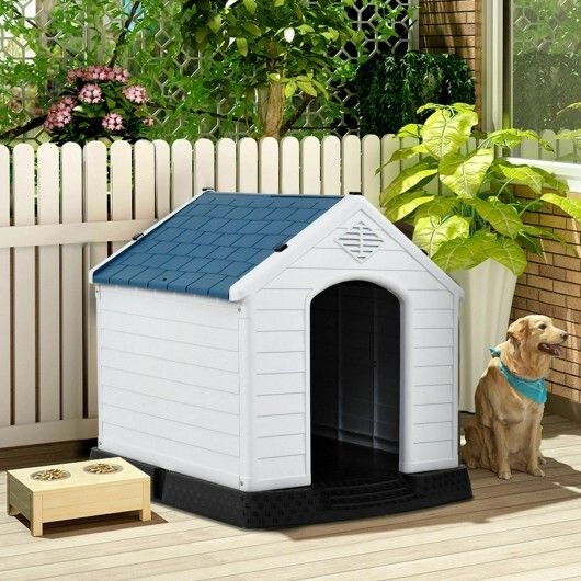 Plastic Waterproof Ventilate Pet Puppy House - Size: M