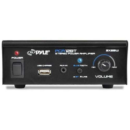 Pyle Home PCA12BT 25-Watt x 2 Mini Blue Series Bluetooth Stereo Power Amp