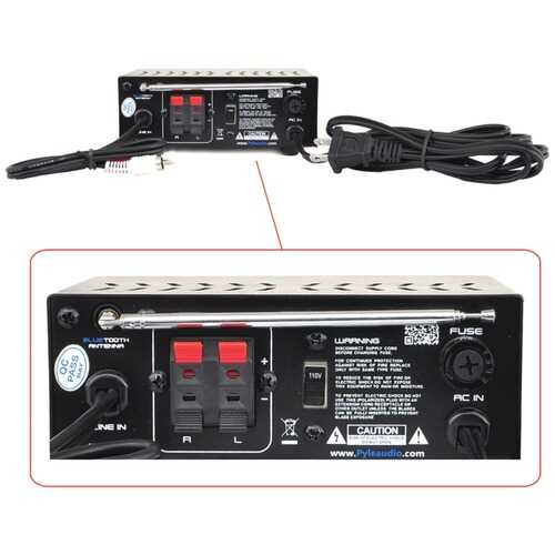 Pyle Home PCA12BT 25-Watt x 2 Mini Blue Series Bluetooth Stereo Power Amp