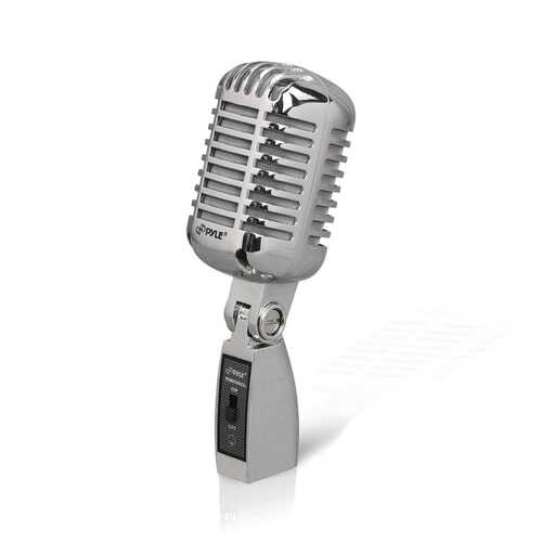 Pyle Pro PDMICR42SL Classic Retro Vintage-Style Dynamic Vocal Microphone (Silver)