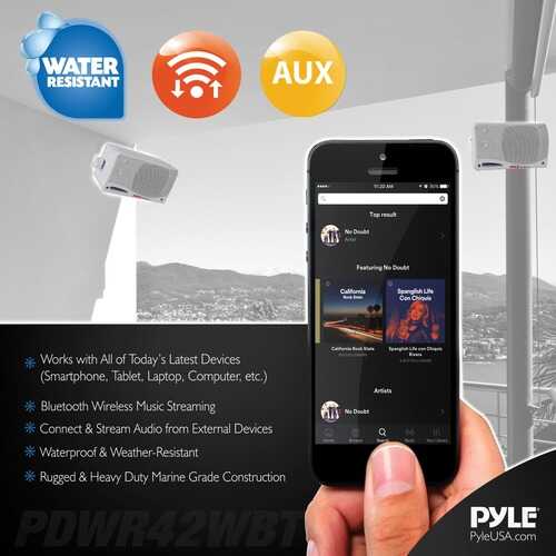 Pyle PDWR42WBT 3.5-Inch 200-Watt 3-Way Indoor/Outdoor Bluetooth Home Speaker System (White)