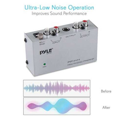 Pyle PP444 Ultra-Compact Phono Turntable Preamp