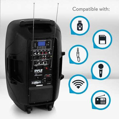 Pyle PPHP1299WU Portable Hi-Power Bluetooth PA Loudspeaker, 12-Inch