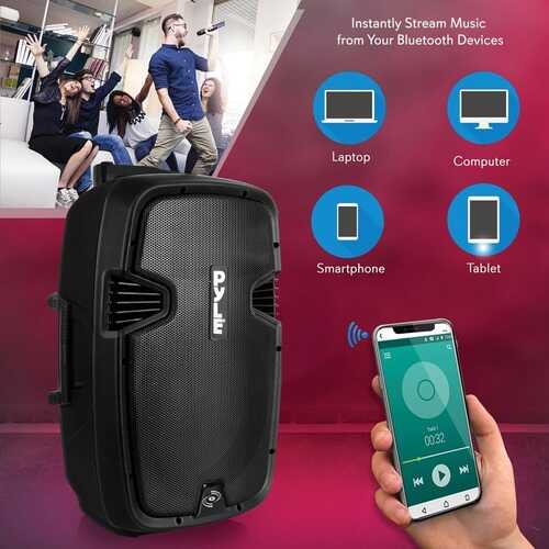 Pyle PPHP1299WU Portable Hi-Power Bluetooth PA Loudspeaker, 12-Inch