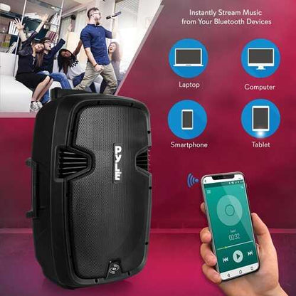 Pyle PPHP1299WU Portable Hi-Power Bluetooth PA Loudspeaker, 12-Inch