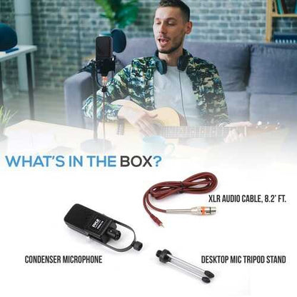 Pyle PDMIC70 Desktop Large-Diaphragm Condenser Microphone Kit