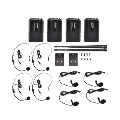 Pyle PDWM4560 UHF Quad-Channel Fixed-Frequency Wireless Microphone System