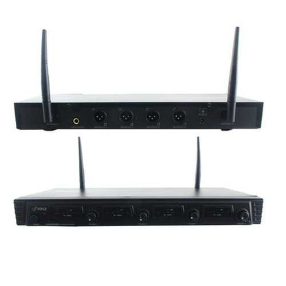 Pyle PDWM4560 UHF Quad-Channel Fixed-Frequency Wireless Microphone System