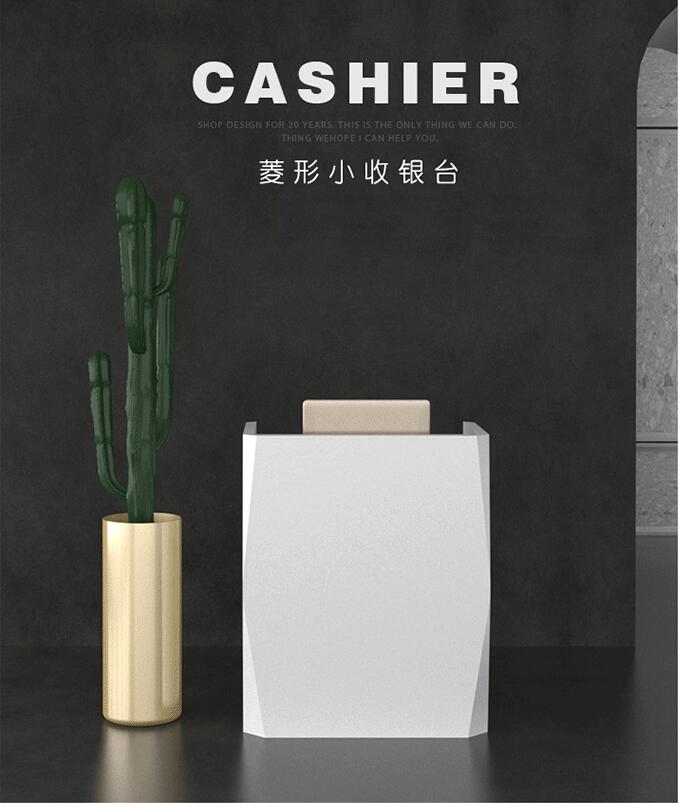 Painted curved small bar welcome reception counter clothing store cashier counter hotel sales office shopping guide information