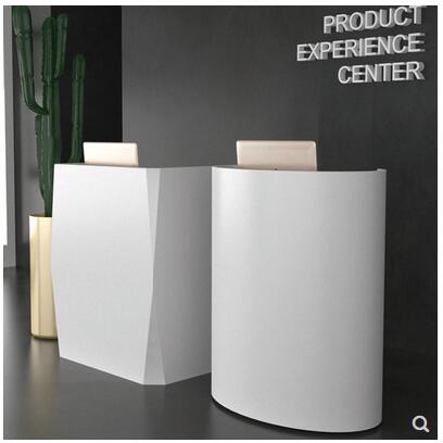 Painted curved small bar welcome reception counter clothing store cashier counter hotel sales office shopping guide information