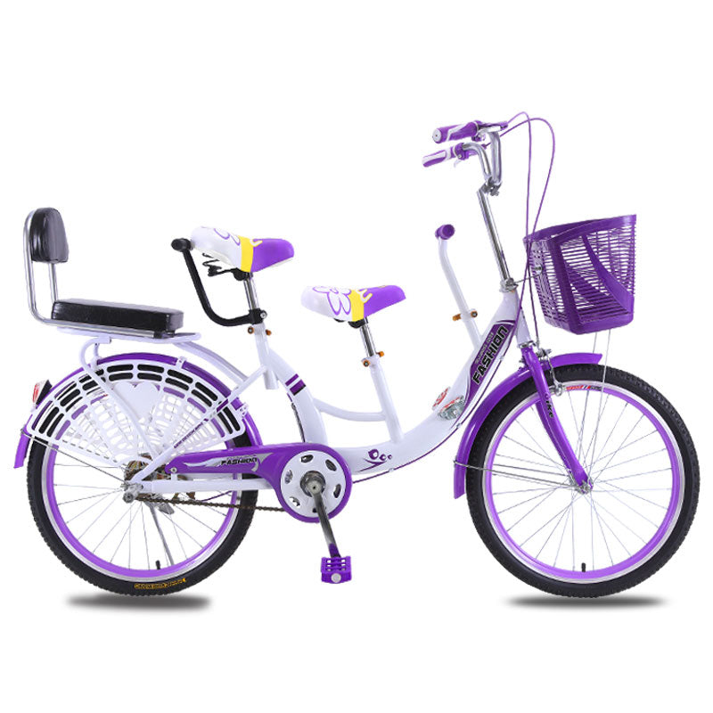 Parent-child Bicycle Light Double Ride Mother-child Three-person Recreation with Children Baby Play Sightseeing Bicycle