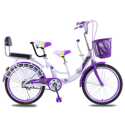 Parent-child Bicycle Light Double Ride Mother-child Three-person Recreation with Children Baby Play Sightseeing Bicycle
