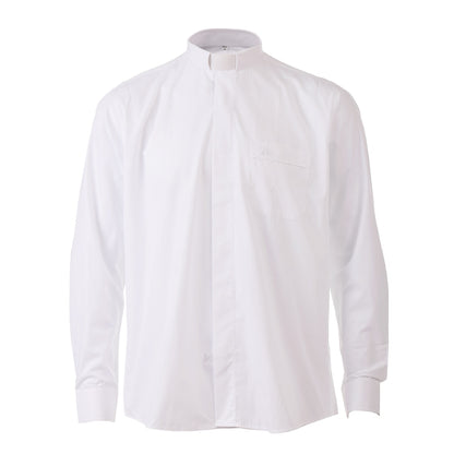 Pastor Clergy Shirts Priest Tab Collar Black Minister Preacher Short Sleeve Tops Black White Blue
