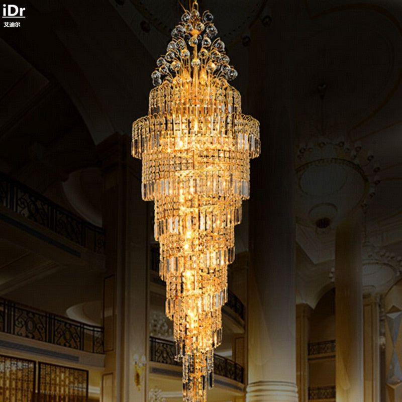 Penthouse floor living room crystal headlights villa stairs House floor long lights Crystal Light Chandeliers Lmy-021