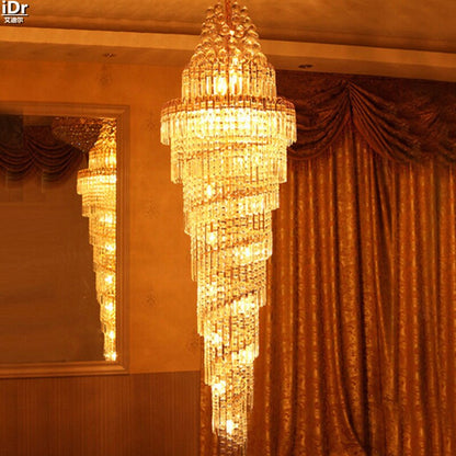 Penthouse floor living room crystal headlights villa stairs House floor long lights Crystal Light Chandeliers Lmy-021