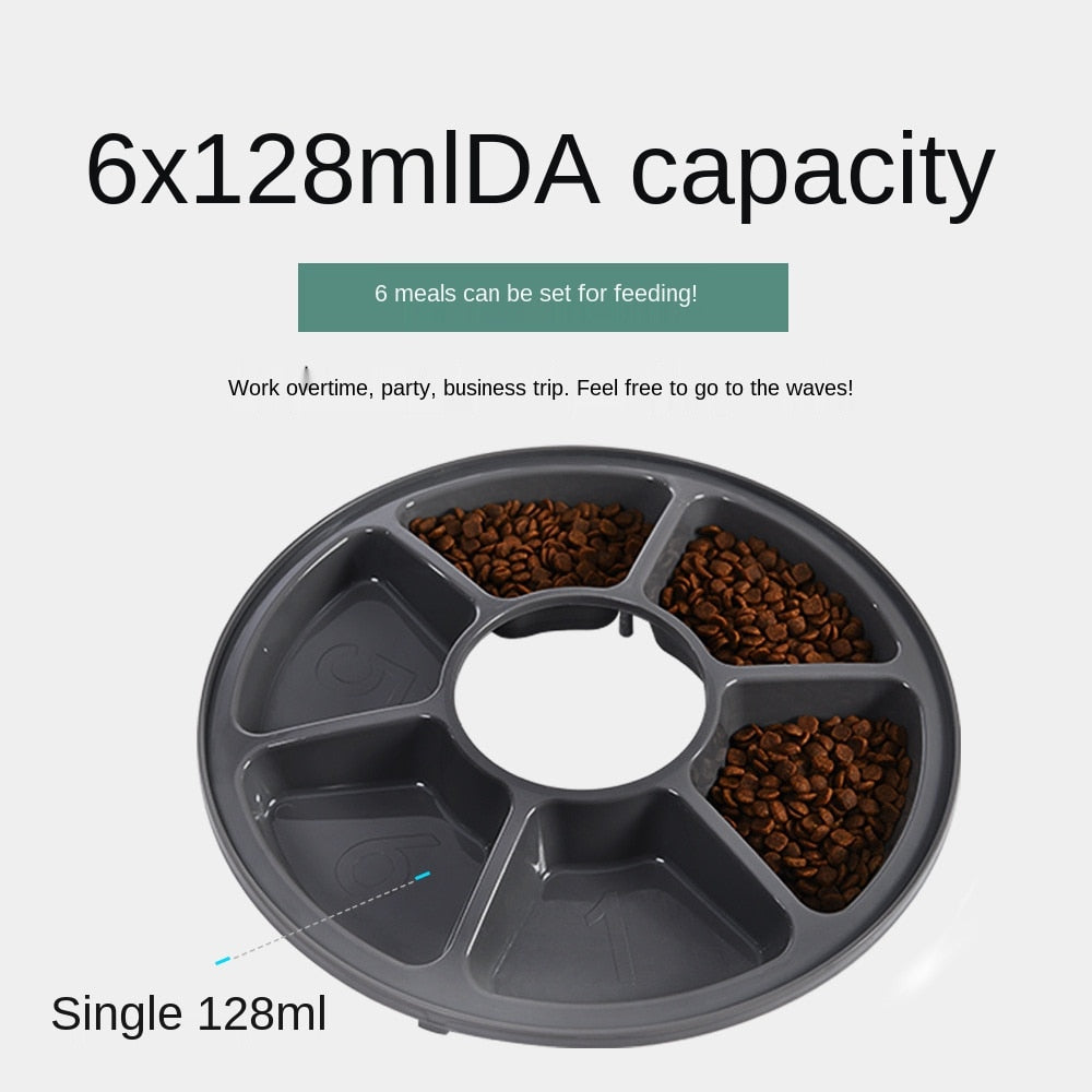 Pet Dog Intelligent Timing Feeder Six Grid Dog/Cat Automatic Timing Quantitative Feeder Pet Feeder