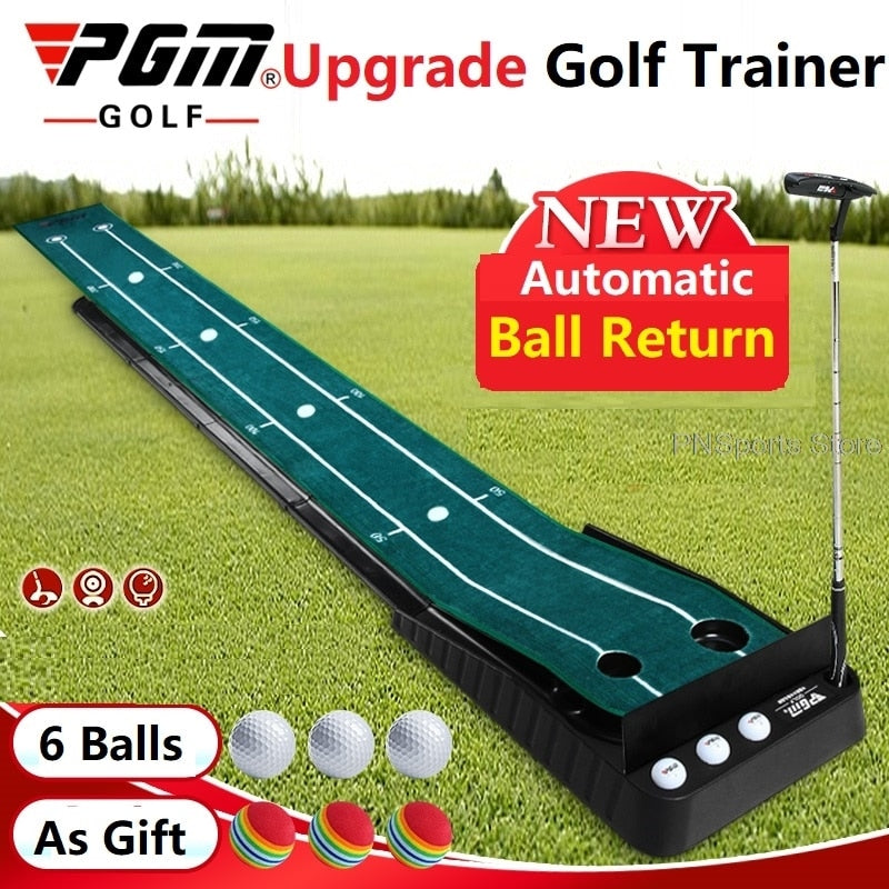 Pgm Ball Return 3M Indoor Golf Putter Trainer Set Golf Practice Putting Mat Green Fairway Trainer With Baffle Training Aids