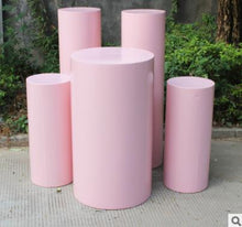 Load image into Gallery viewer, Pink 5pcs round column cylinder iron party event blue wedding decoration plinth
