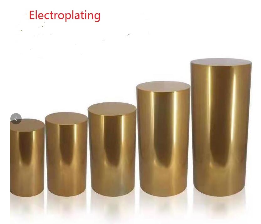 Pink 5pcs round column cylinder iron party event blue wedding decoration plinth