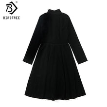 Load image into Gallery viewer, Black Velvet Dress Women  Vintage Long Sleeves Audrey Hepburn Ladies Office Robe Dresses  D7D102A
