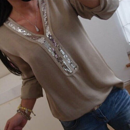 Plus Size Women Boho Shirt V-Neck Summer Casual Loose Tops Blouse Summer Casual Shirt Tops