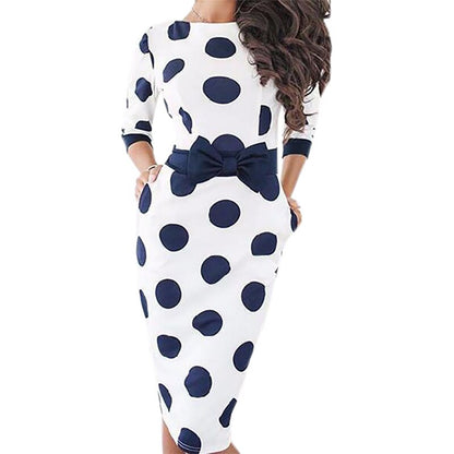 Polka Dot Dress Women 2019 Summer Casual Bodycon Sexy Party Dresses Elegant Midi Club Dress Plus Size bodycon Office Dress GV809