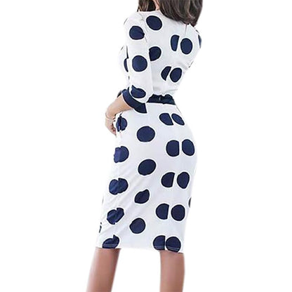 Polka Dot Dress Women 2019 Summer Casual Bodycon Sexy Party Dresses Elegant Midi Club Dress Plus Size bodycon Office Dress GV809