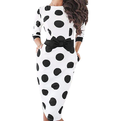 Polka Dot Dress Women 2019 Summer Casual Bodycon Sexy Party Dresses Elegant Midi Club Dress Plus Size bodycon Office Dress GV809