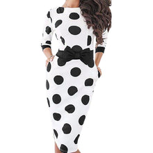 Load image into Gallery viewer, Polka Dot Dress Women 2019 Summer Casual Bodycon Sexy Party Dresses Elegant Midi Club Dress Plus Size bodycon Office Dress GV809
