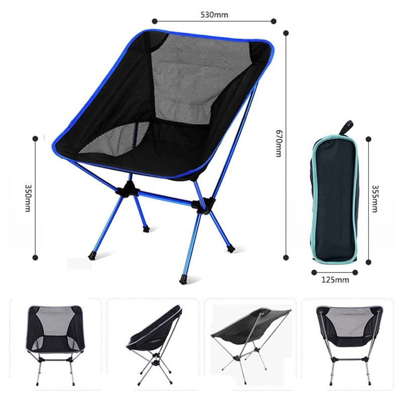 Portable Camping Beach Chair Lightweight Folding Fishing Outdoor camping Chair Ultra Light Orange Red Dark Blue Beach Chairs