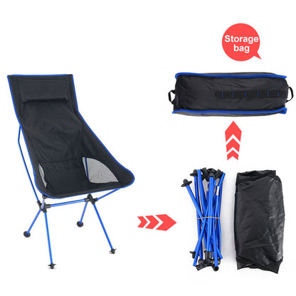 Portable Folding Chair Outdoor Camping Travel Fishing Chair 150kg MaxLoad BBQ Home Office Seat Moon Chair стул для кемпинга 캠핑의자