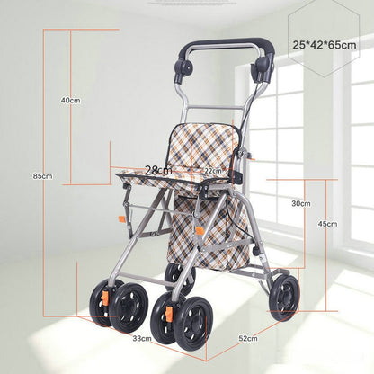 Portable Lightweight 4KG Elderly Shopping Carts Folding Wagon, Seniors Wheelchair Roller Walker