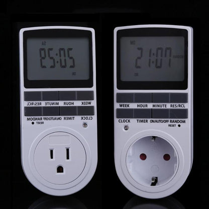 Portable Plug in Digital Timer 24h 7day Week Timer LCD Display Timing for Indoor Appliance Lights/TV/PC/Fans/Kitchen US/EU Plug
