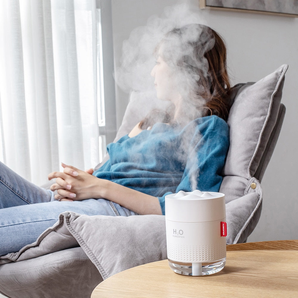 Portable Ultrasonic Humidifier 500ML Snow Mountain H2O USB Aroma Air Diffuser With Romantic Night Lamp Humidificador Difusor