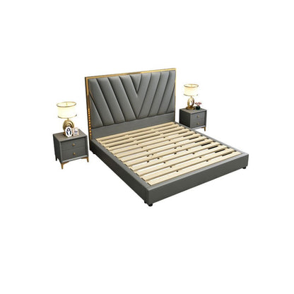 Post-Modern Luxury Leather Double Bed Simple Nordic High-End Wedding Bed Master Bedroom Furniture