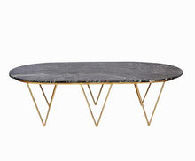 Cargar imagen en el visor de la galería, Post modern round tea table white marble tea table living room sofa several stainless steel low table oval coffee table
