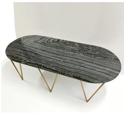 Post modern round tea table white marble tea table living room sofa several stainless steel low table oval coffee table