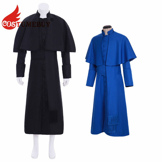 Priest Cassock Robe Gown Costume Roman Clergyman Vestments Robe Gothic Wizard Ritual Cassock Robe L921