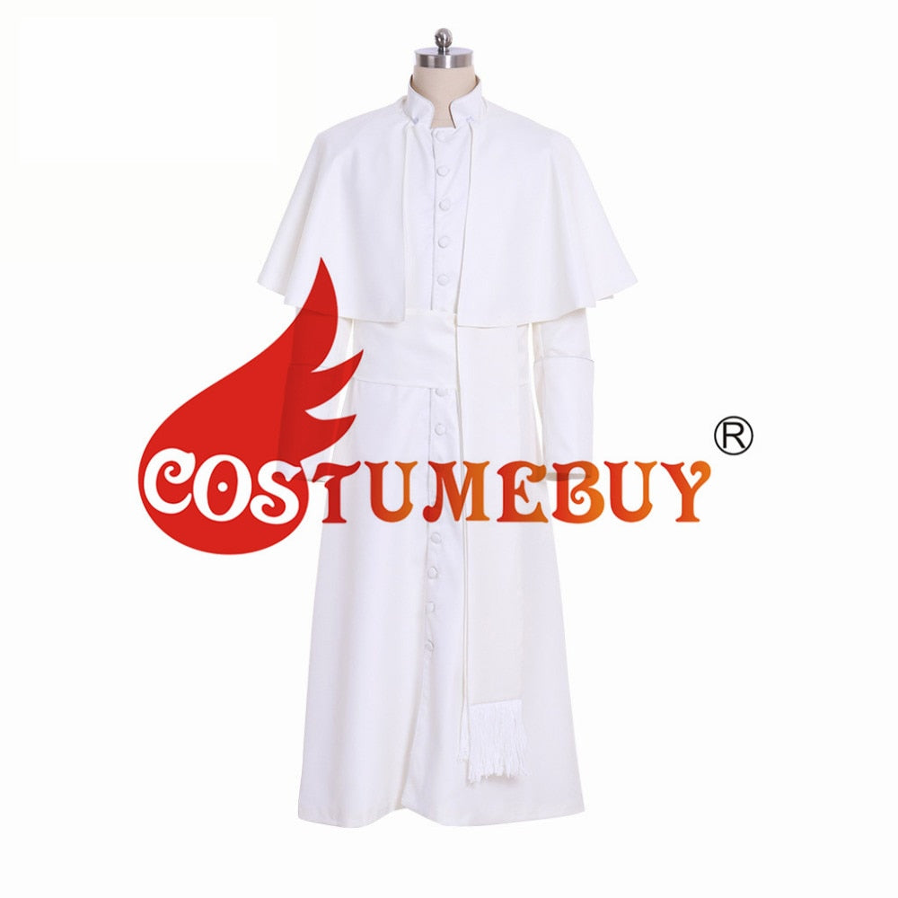 Priest Cassock Robe Gown Costume Roman Clergyman Vestments Robe Gothic Wizard Ritual Cassock Robe L921